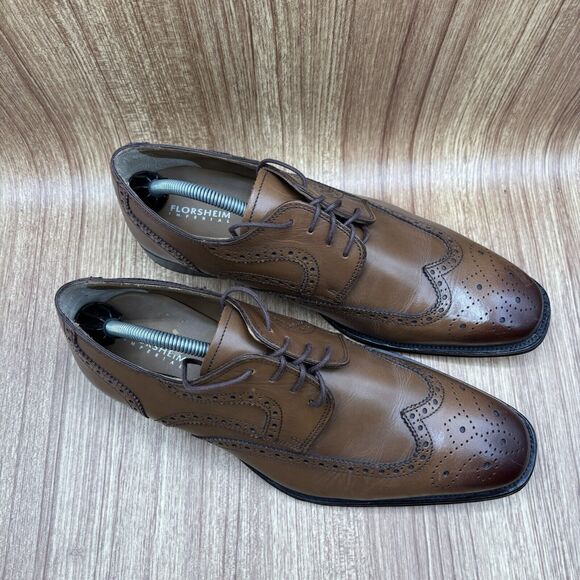 Florsheim Imperial Classico Cognac Lace Up Wingtip Oxfords 12111 Men\'s 10‎ EEE main image 9